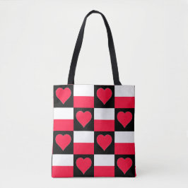 Bolsa Tote Polônia Flag Heart Pattern Patriotic Poland Pride