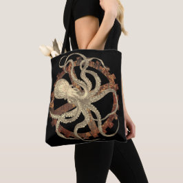 Bolsa Tote Polvo Steampunk e Engrenagens de Escritório Rusty