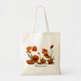 Bolsa Tote Pólvora Laranja-Bridesmaid Flores Florais