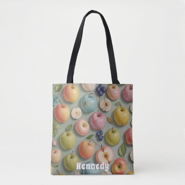 Bolsa Tote Pomar Whimsy: Fruta de Pastel (Frente)