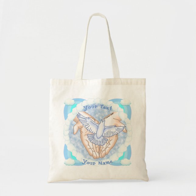 Bolsa Tote Pomba das Mãos Cristãs (Frente)