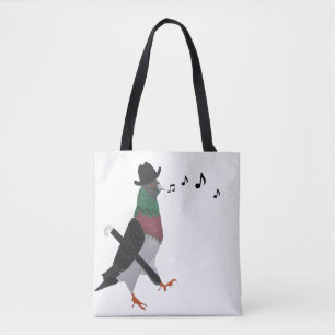 Bolsa Tote Pombo Sobre a Cidade Engraçado