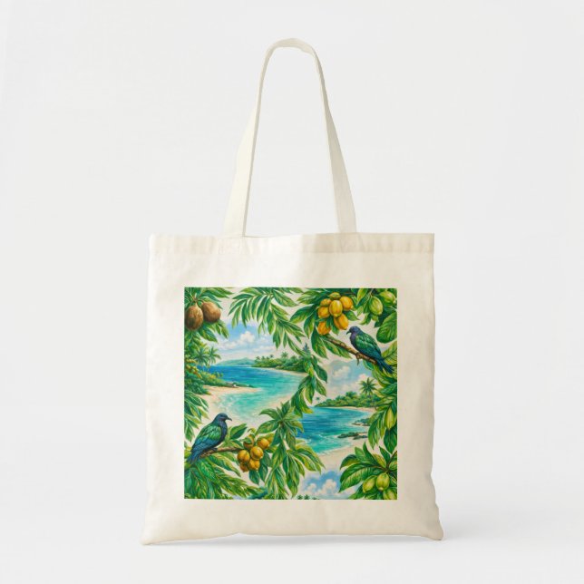 Bolsa Tote Pombo Tropical das Ilhas Nicobar (Frente)