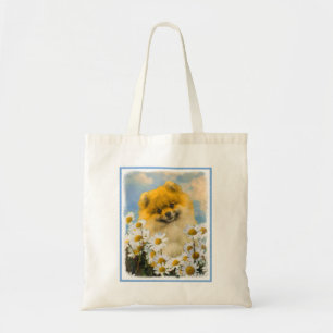Bolsa Tote Pomerânia em Pintura de Cães - Arte Original