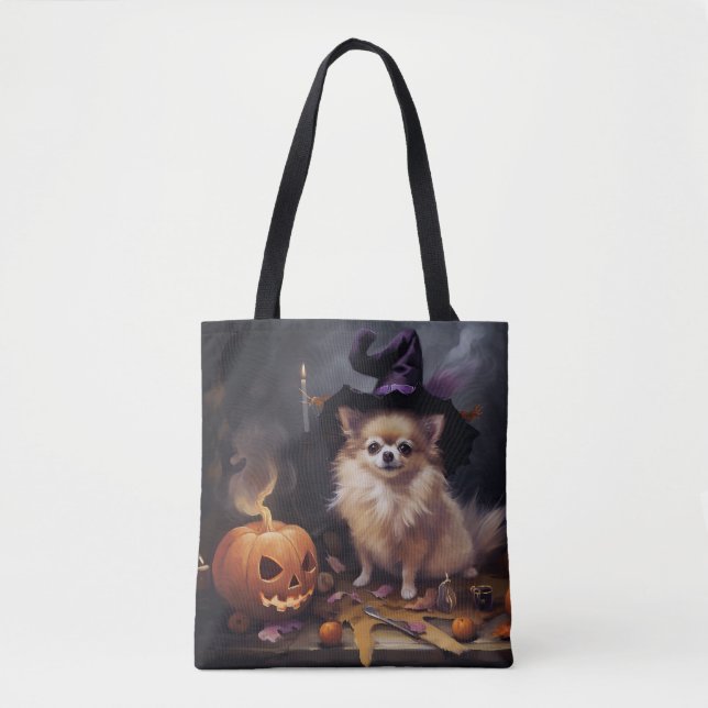 Bolsa Tote Pomerânia Pumpkins Halloween Ascariado (Frente)