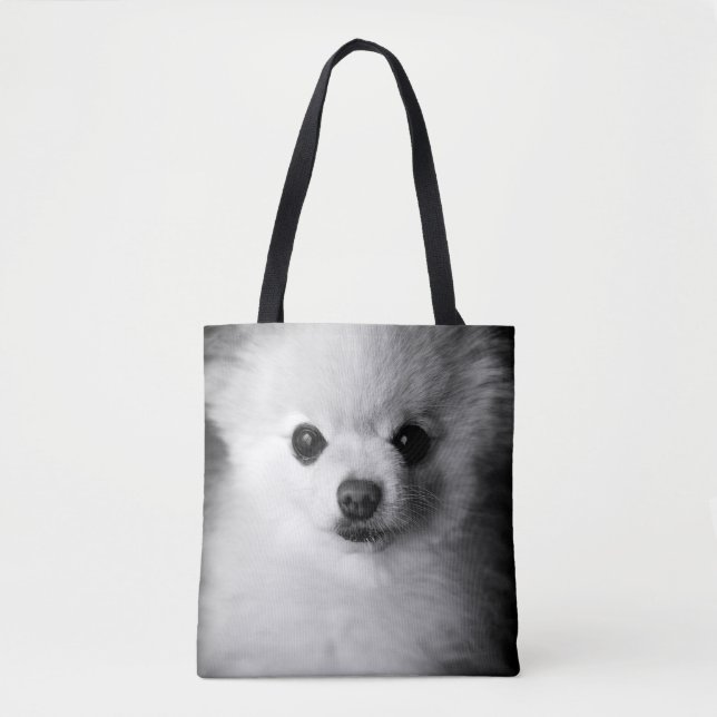Bolsa Tote Pomeraniana Cachorro Foto Toalha (Frente)