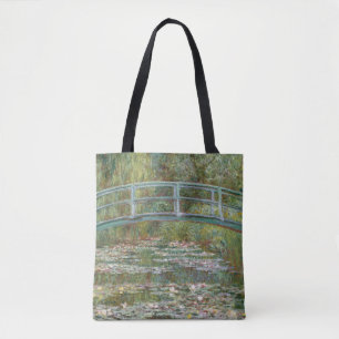 Bolsa Tote Ponte da arte de Monet sobre uma lagoa de lírios