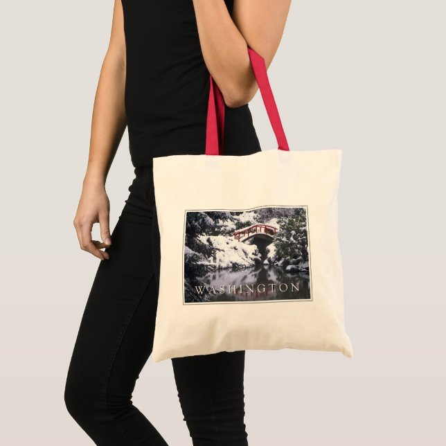 Bolsa Tote Ponte da Lua e Lagoa no Inverno | Seattle, Washing (Frente (produto))
