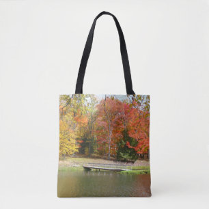 Bolsa Tote Ponte da Seven Springs Fall III Paisagem de Outono