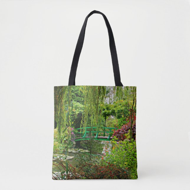 Bolsa Tote Ponte de Monet, jardim de Monet, Verde, Giverny (Frente)