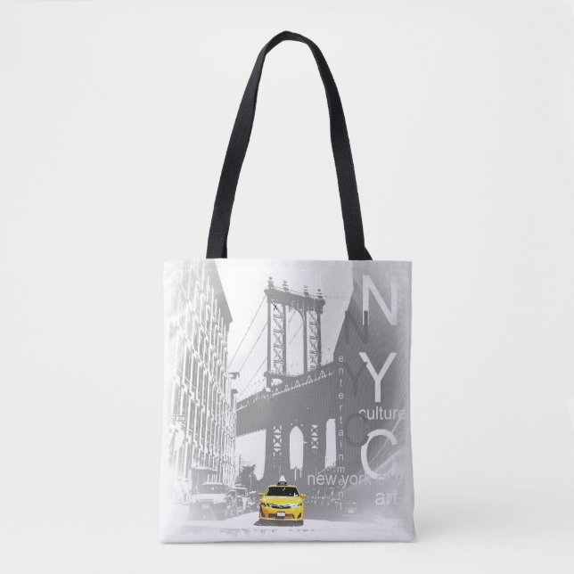 Bolsa Tote Ponte do Brooklyn - Nova Iorque de Taxi Amarelo Ny (Frente)