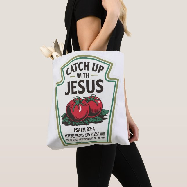 Bolsa Tote Ponte em dia com Jesus (Close Up)
