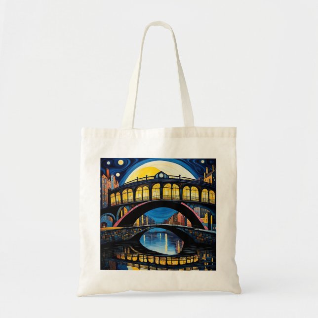Bolsa Tote Ponte sob o luar 4 (Frente)