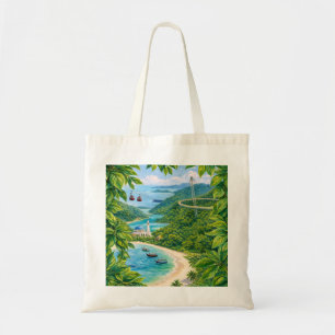 Bolsa Tote Ponte Suspensa de Langkawi Malásia Praia Tropical