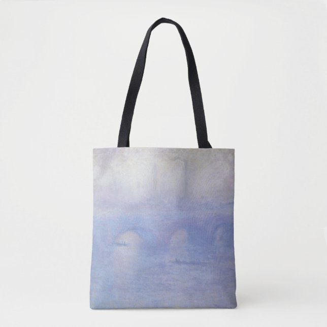 Bolsa Tote Ponte Waterloo, efeito úmido de Claude Monet (Frente)