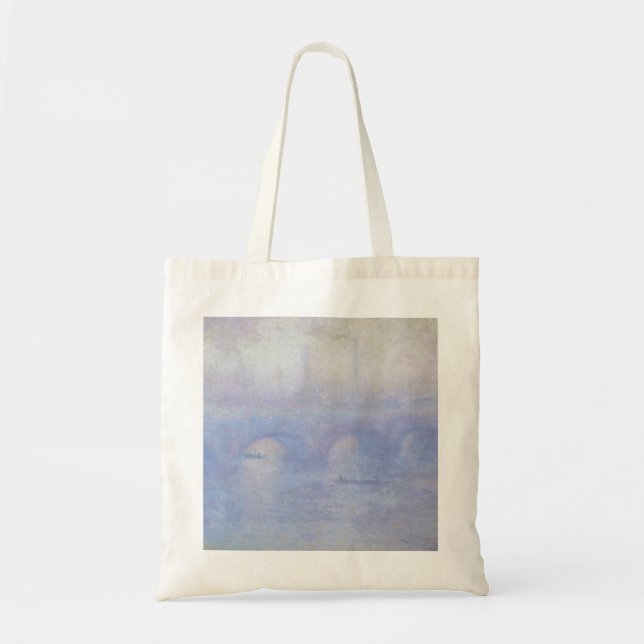 Bolsa Tote Ponte Waterloo, efeito úmido de Claude Monet (Frente)