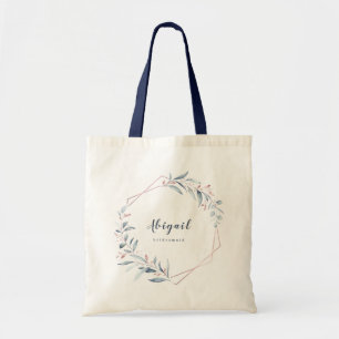 Bolsa Tote Pontes Geométricas de rosa Dourado Dusty Verde Azu