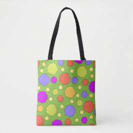 Bolsa Tote Ponto colorido ousado brilhante retrô