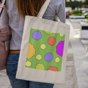 Bolsa Tote Ponto colorido retro brilhante e ousado