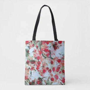 Bolsa Tote Ponto de Bolinhas Sujo Rosa Vermelho Decadência Gr