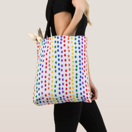 Bolsa Tote Pontos arenosos Arco-Íris em Branco