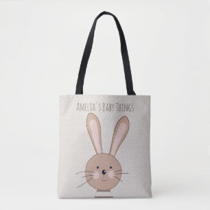 Bolsa Tote Pontos bege do coelho bonito de Brown