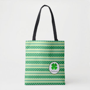 Bolsa Tote Pontos Brancos E Bandeja Verde