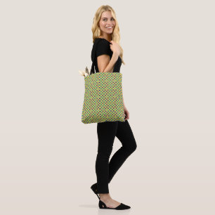 Bolsa Tote Pontos Coloridos Modernos Retro de Meados do Sécul