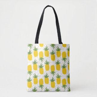 Bolsa Tote Pontos de abacaxi: Design de Fruta de Verão
