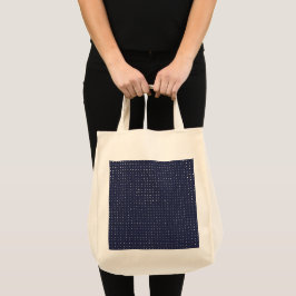 Bolsa Tote Pontos desenhados à mão no azul escuro violeta