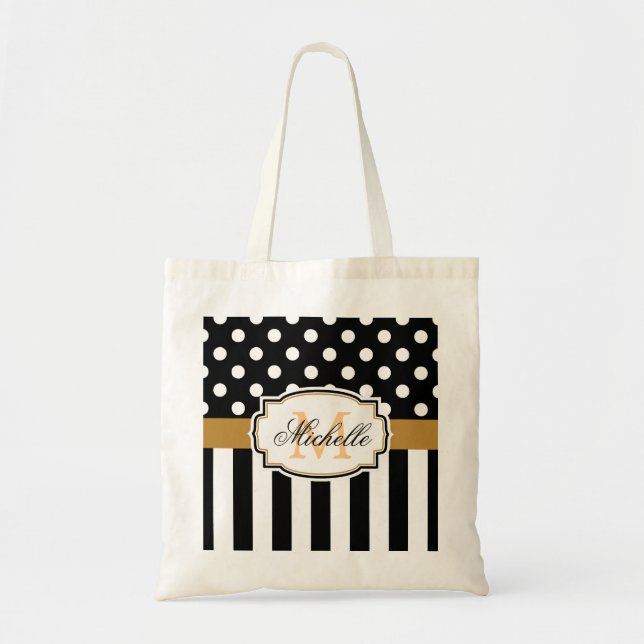 Bolsa Tote Pontos e faixas (Frente)