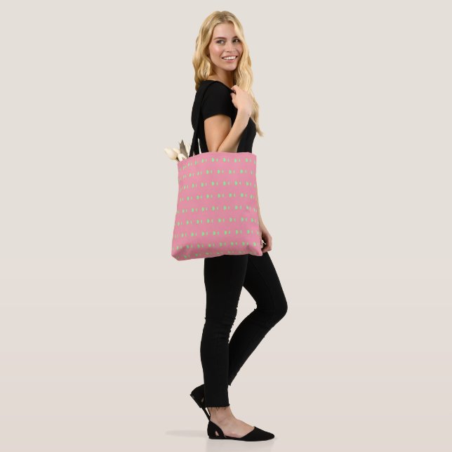 Bolsa Tote Pontos Geométricos Rosa Verde (No(a) Modelo)