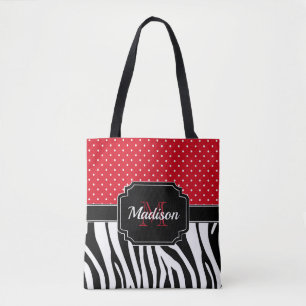 Bolsa Tote Pontos & impressão da zebra