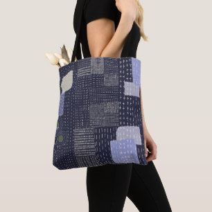 Bolsa Tote Pontos japoneses de sashiko que se assemelham a um