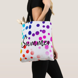 Bolsa Tote Pontos Neon com Texto de Verão
