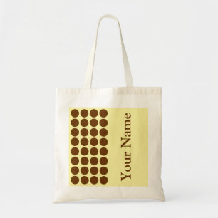 Bolsa Tote Pontos neutros de creme da noz-moscada com texto