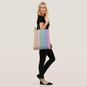 Bolsa Tote Pontos polka em tons pastel listrados