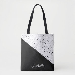 Bolsa Tote Pontos Pretos e Brancos