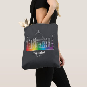 Bolsa Tote Pontos Turísticos Iluminados Taj Mahal