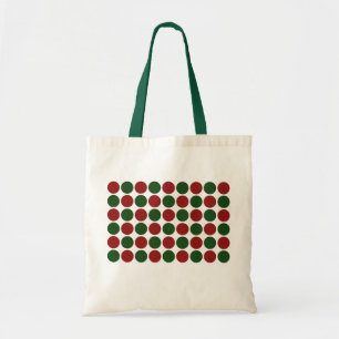 Bolsa Tote Pontos Vermelhos e Verdes em Branco