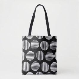 Bolsa Tote Pontos Vinculados 190917 - Branco sobre Preto