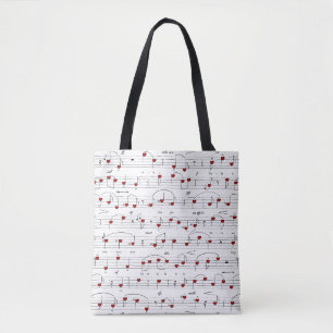 Bolsa Tote Pontuação de Música do Amor