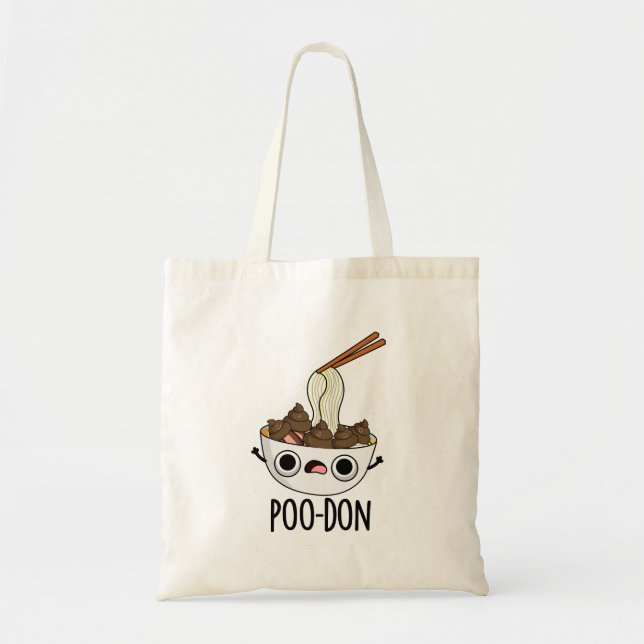 Bolsa Tote Poo-don Funny Udon Pun  (Frente)