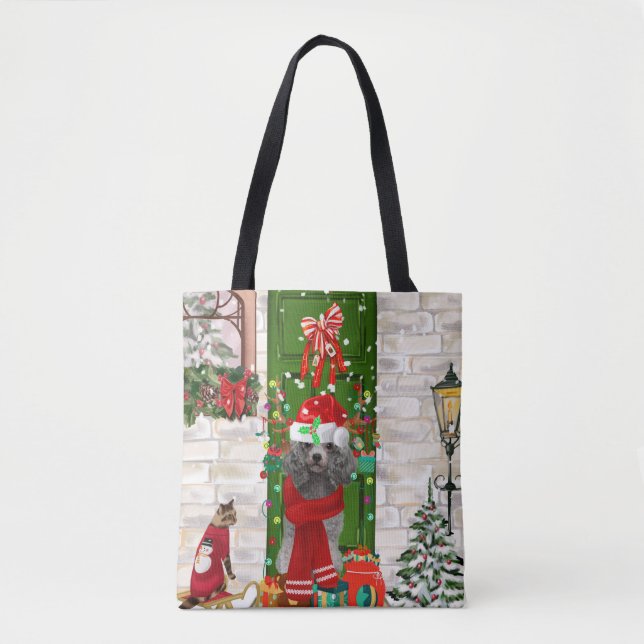 Bolsa Tote Poodle Christmas (Frente)