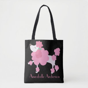 Bolsa Tote Poodle Francês Rosa Personalizado