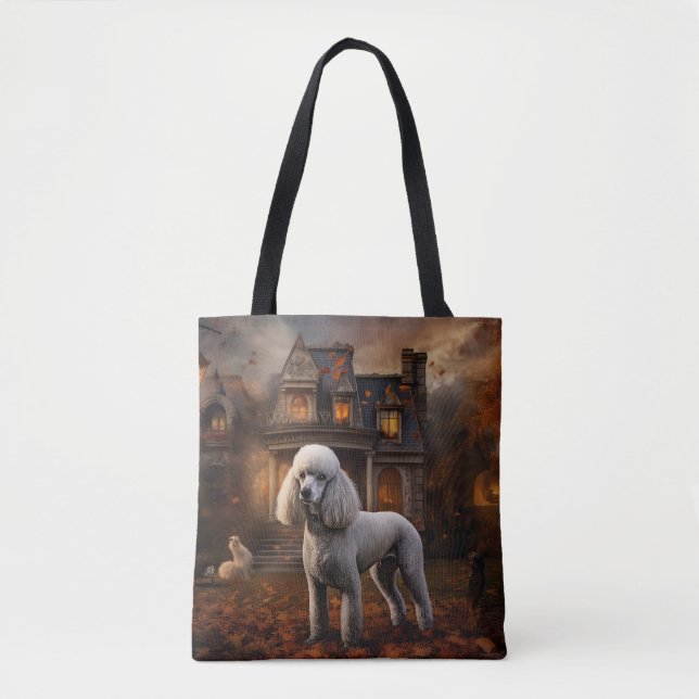 Bolsa Tote Poodle Halloween Scary (Frente)