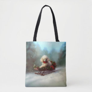 Bolsa Tote Poodle Natal neve inverno