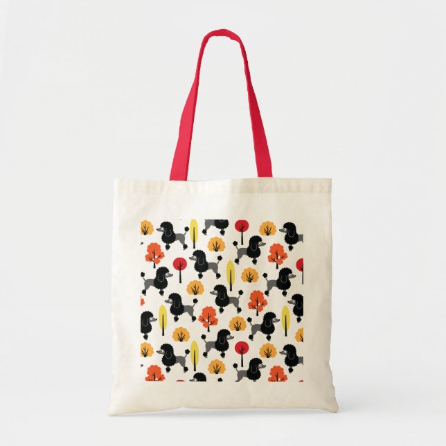 Bolsa Tote Poodle no parque (Frente)