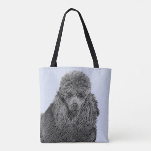 Bolsa Tote Poodle Painting Miniature Toy Black
