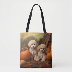Bolsa Tote Poodle Puppy Autumn Delight Pumpkin